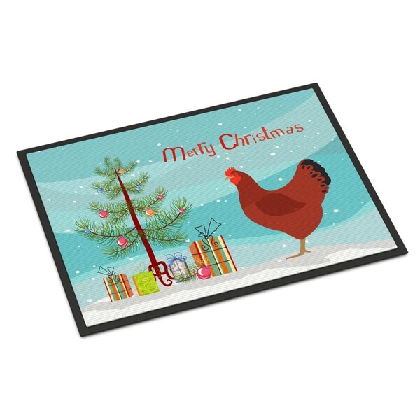 Carolines Treasures New Hampshire Red Chicken Christmas Indoor or Outdoor Mat - 18 x 27 in. BB9210MAT - main